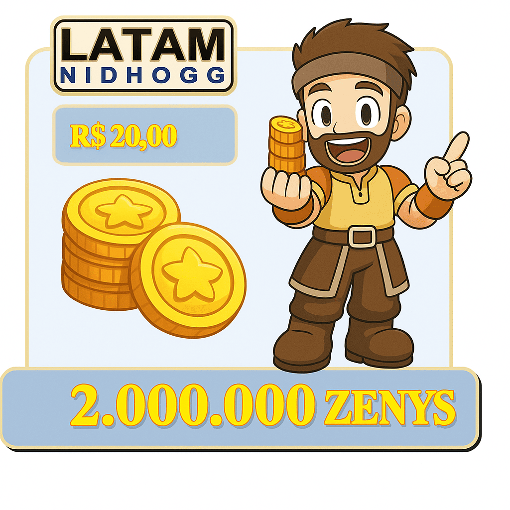 Compra de 2kk Zeny para Ragnarok Nidhogg Latam com entrega rápida